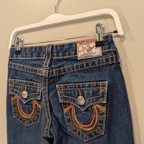 True Religion Johnny Jeans Flared Low Rise Flap Pocket Western Y2K - Size 26 - Picture 4 of 9